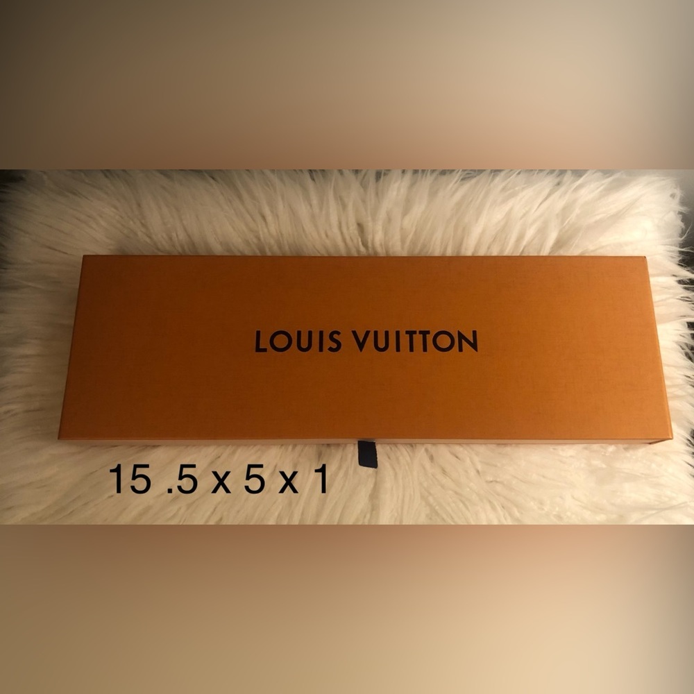 Louis Vuitton EMPTY gift box orange with black letters rectangle size 15…
